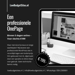 Onepage – Jouw digitale visitekaartje